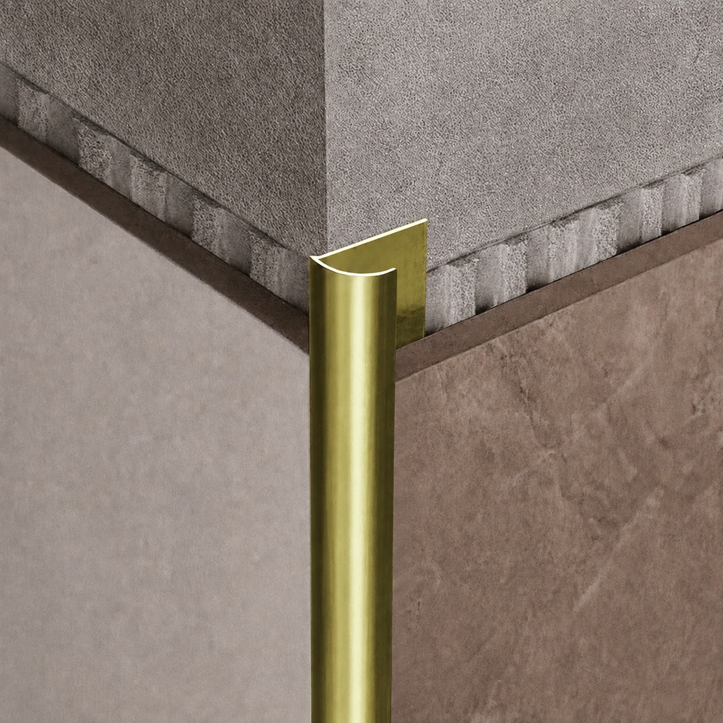 Decor Borde Curvo Aluminio Dorado Brillante de 1.2X240 CM KANTU