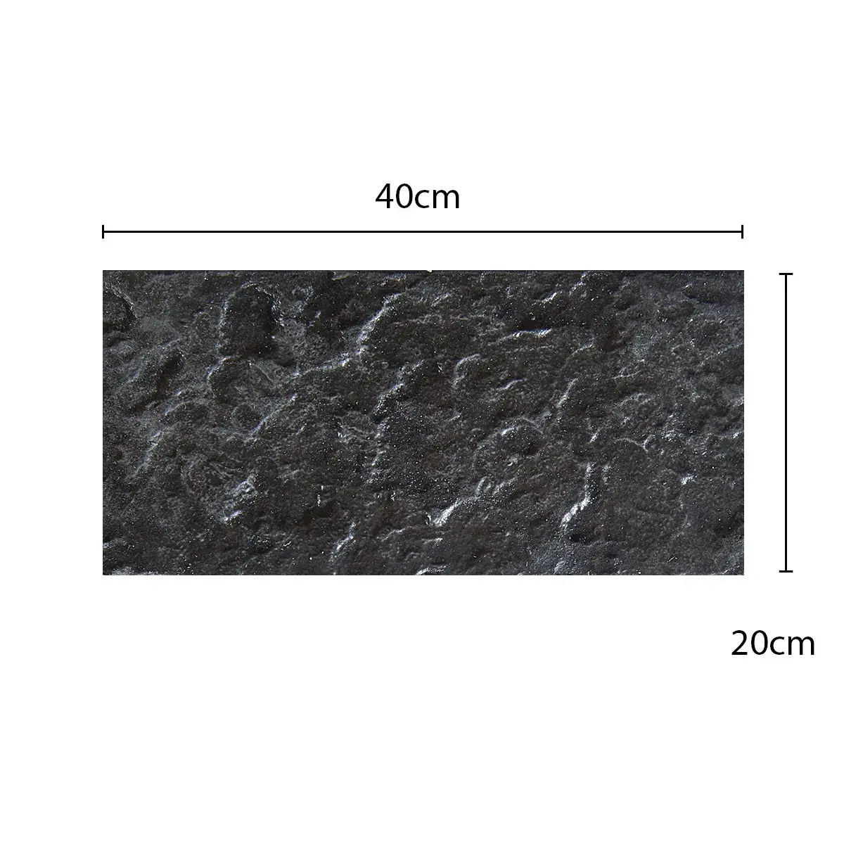 Piedra Volcán 20 x 40 cm Carbón SPAZIO - por caja