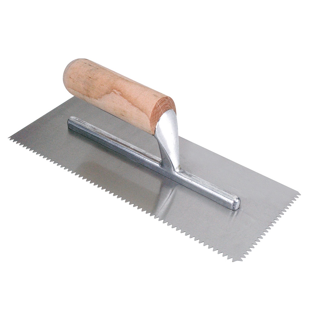 Llana dentada con mango de madera tipo V de 6X5mm