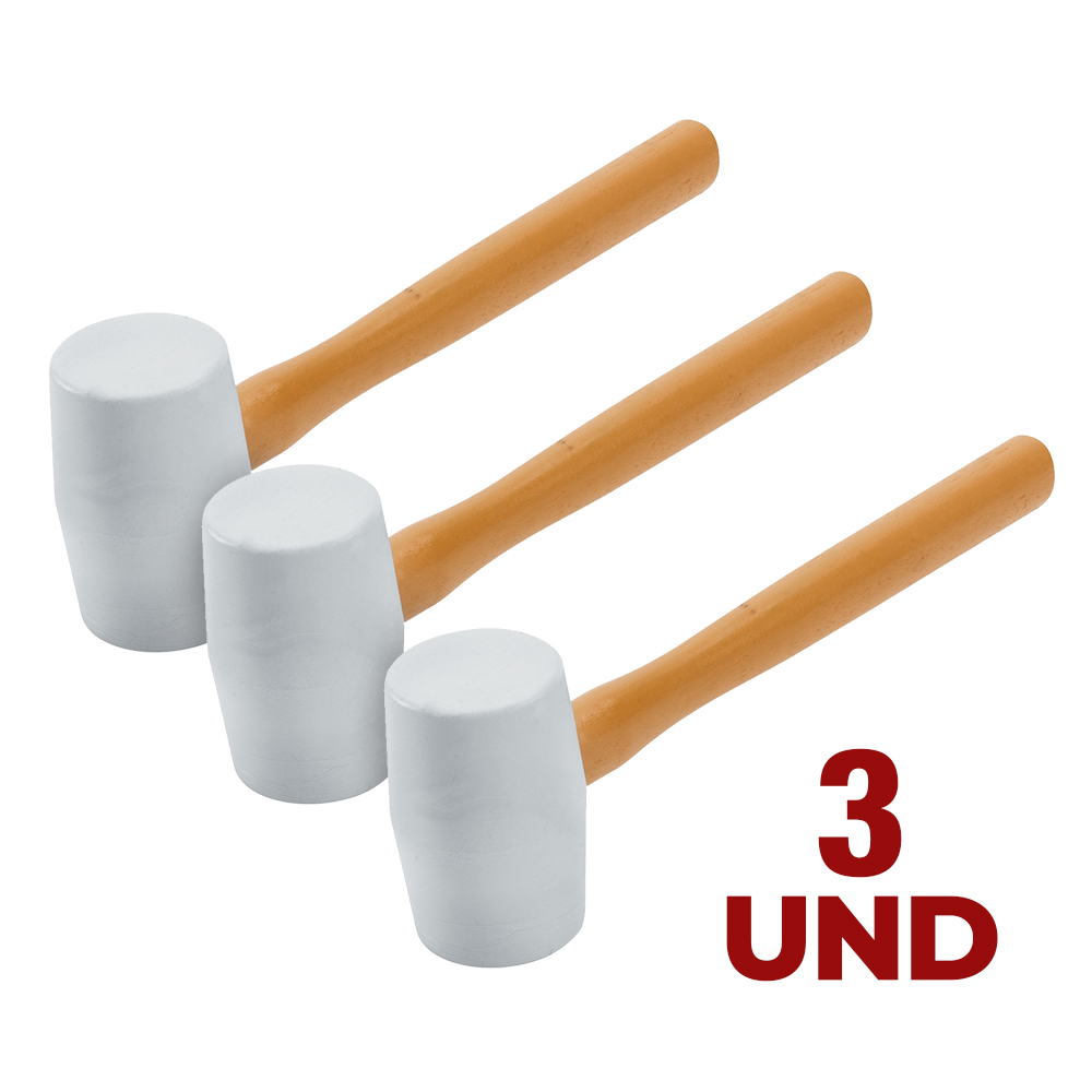 OFERTA: 3 Martillo de goma con mango de madera QEP 