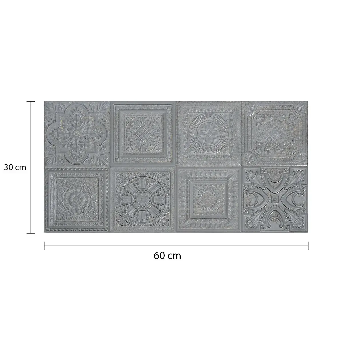 [MADLUXGREYUN] Decorado Lux Grey MAASTRICHT 30 x 60 cm (Pieza)