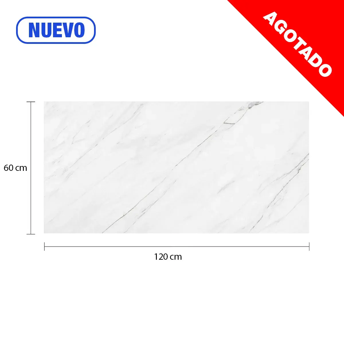 [MAPMARCARRARAC] Porcelanato Meson Marmol Carrara White MAASTRICHT 60 x 120 cm por 1m²