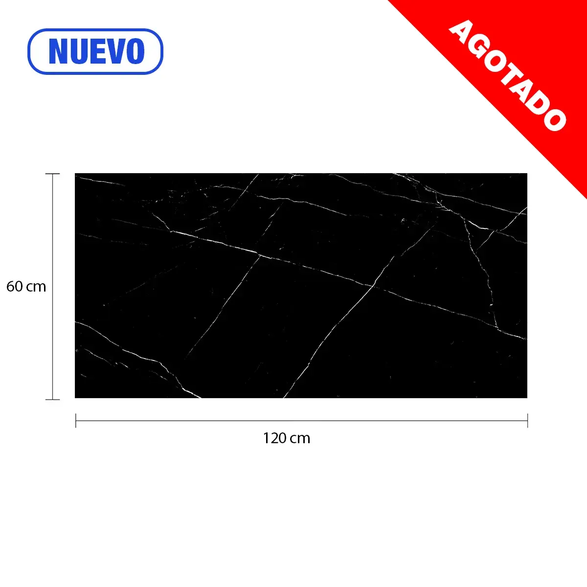 [MAPMARMARQUINCJ] Porcelanato Meson Marmol Marquina Black MAASTRICHT 60 x 120 cm por 1m²