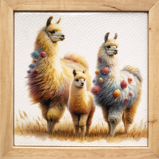 [DECBAOTACCER686] Cuadro Llamitas A 18X18X1.2
