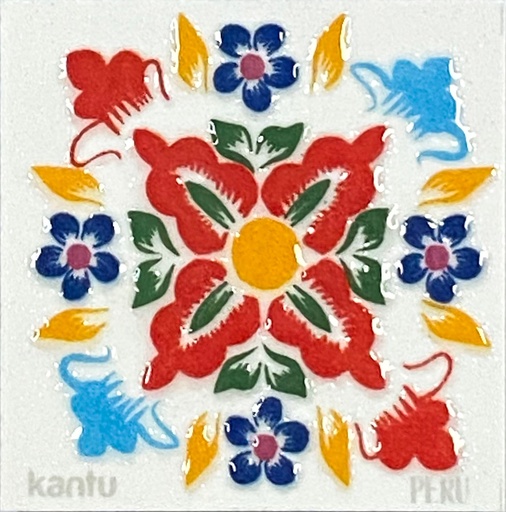 [DECBAOTACCER706] Imán Flor De Retablo A 4.6X4.6X0.4